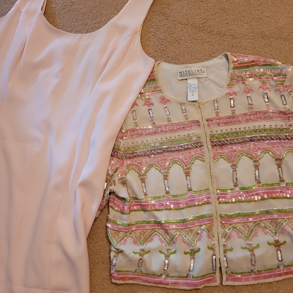 Beaded jacket with dress
